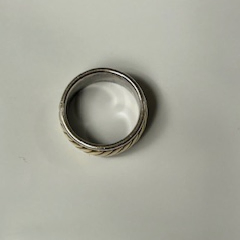 James Avery Silver & 14K Gold Rope Ring, sz 5.5. Wedding/ Everyday Band - Picture 6 of 6